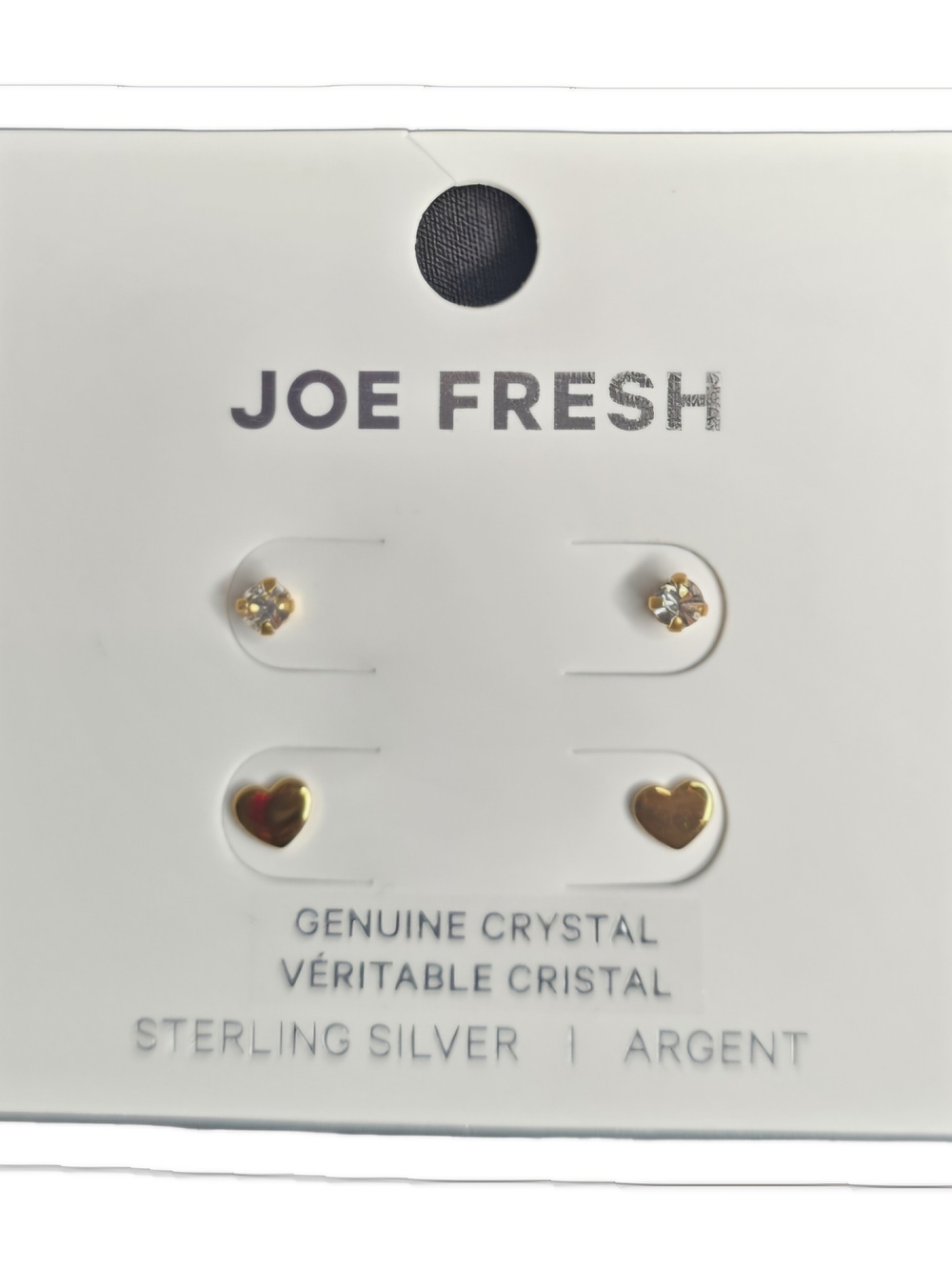 Joe Fresh Gold Heart and Crystal Stud Earring Duo